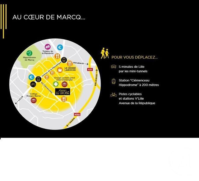 Afficher la photo en grand Appartement F3 à vendre - 3 pièces - 62.1 m2 - MARCQ EN BAROEUL - 59 - NORD-PAS-DE-CALAIS - Century 21 Vieux-Lille